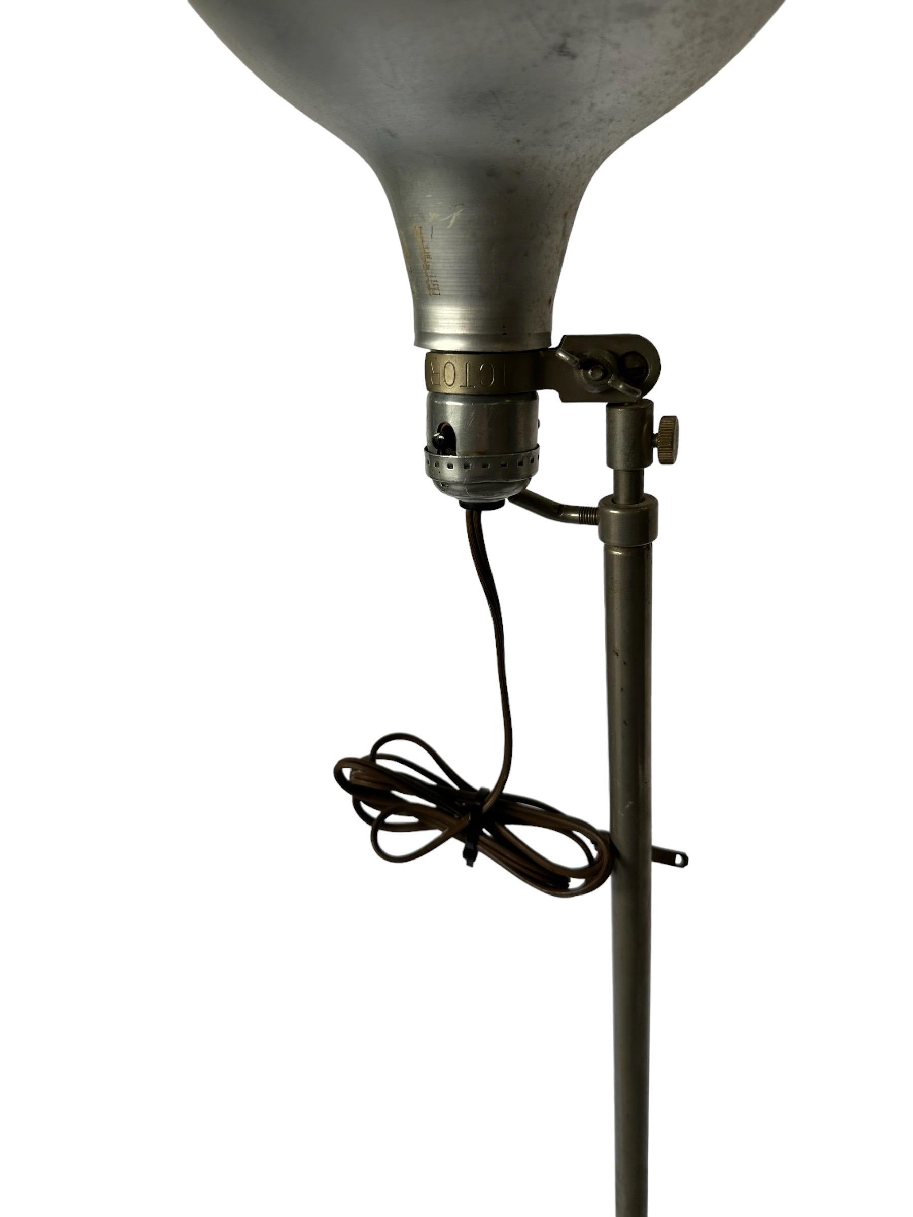 Vintage Smith Victor Adjustable Height Industrial Tripod Floor Lamp For Sale 2