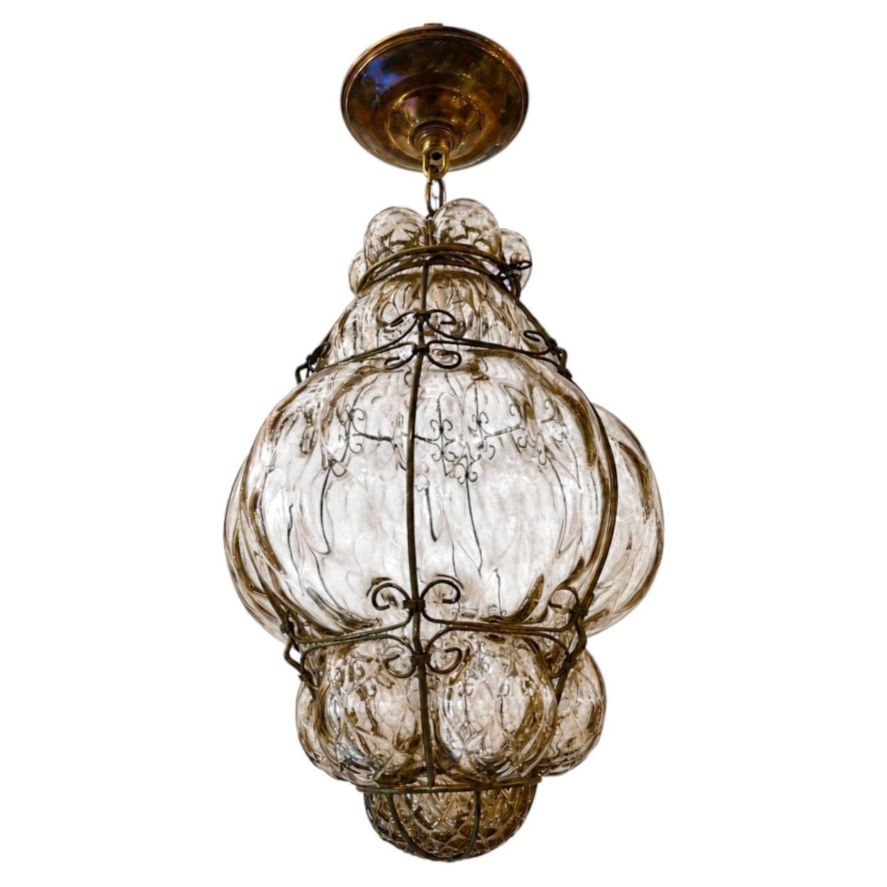 Vintage Smoke Glass Lantern