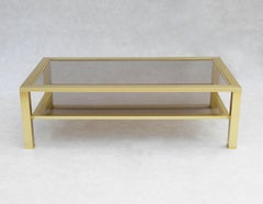 Vintage Smoked Glass Coffee Table, c1980s, France