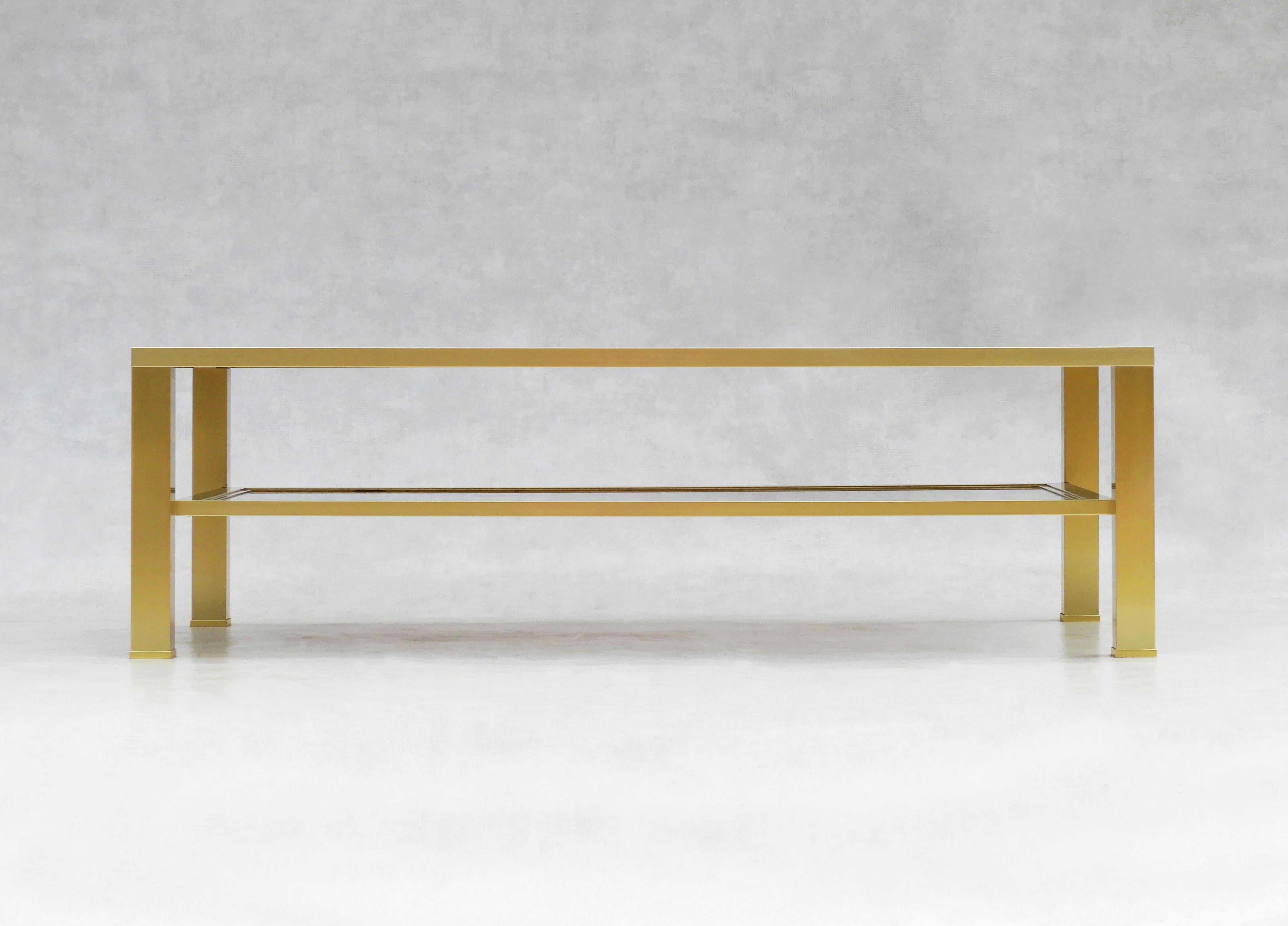 Late 20th Century Vintage Smoked Glass Coffee Table, c1980s, France For Sale