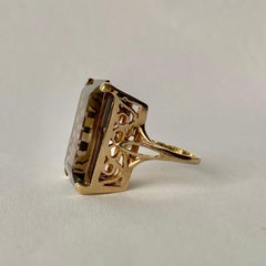 Cocktail-Ring aus Rauchquarz und 9 Karat Gold