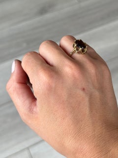 Vintage Smokey Quartz and 9 Carat Gold Cocktail Ring