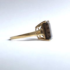 Vintage Smokey Quartz and 9 Carat Gold Cocktail Ring