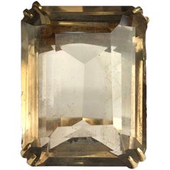 Vintage Smokey Quartz and 9 Carat Gold Cocktail Ring