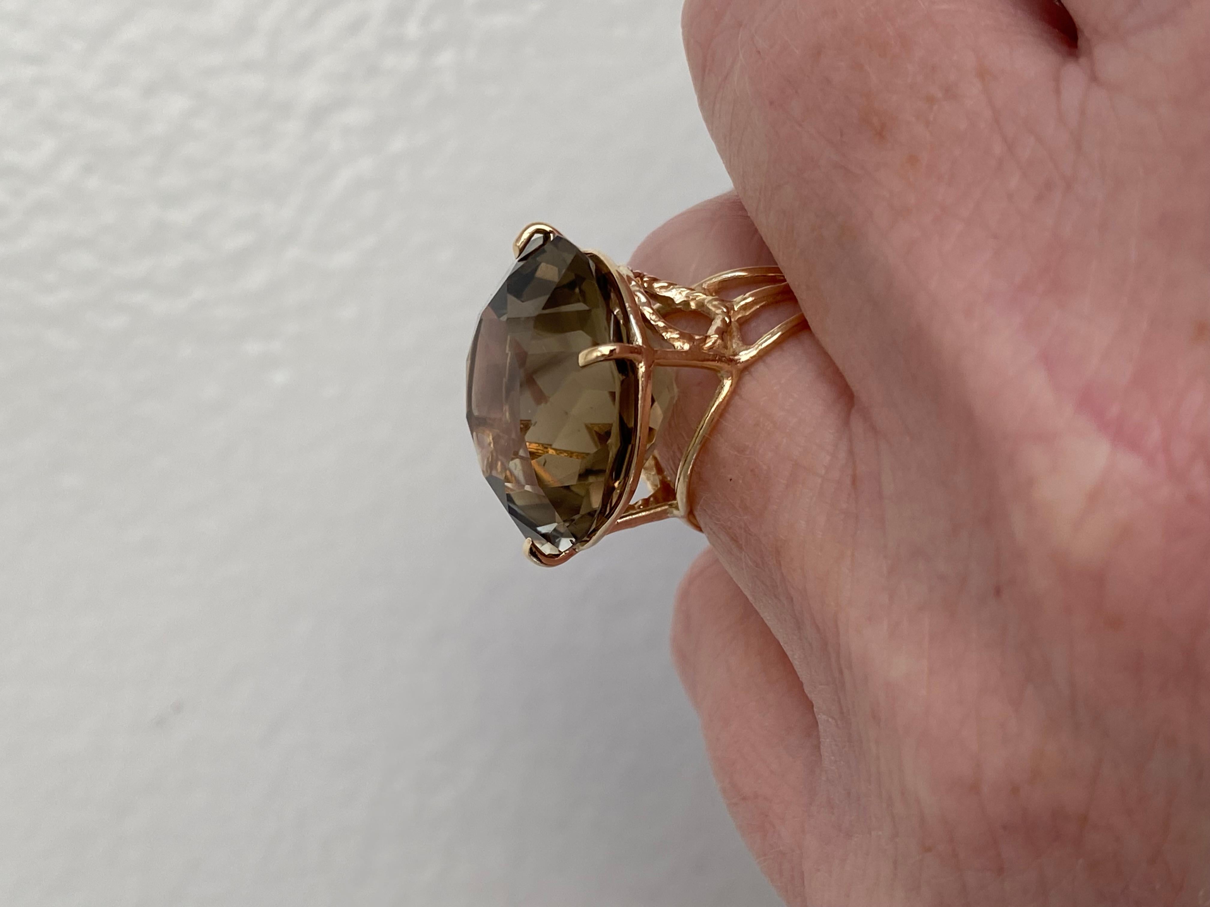 vintage smoky quartz ring