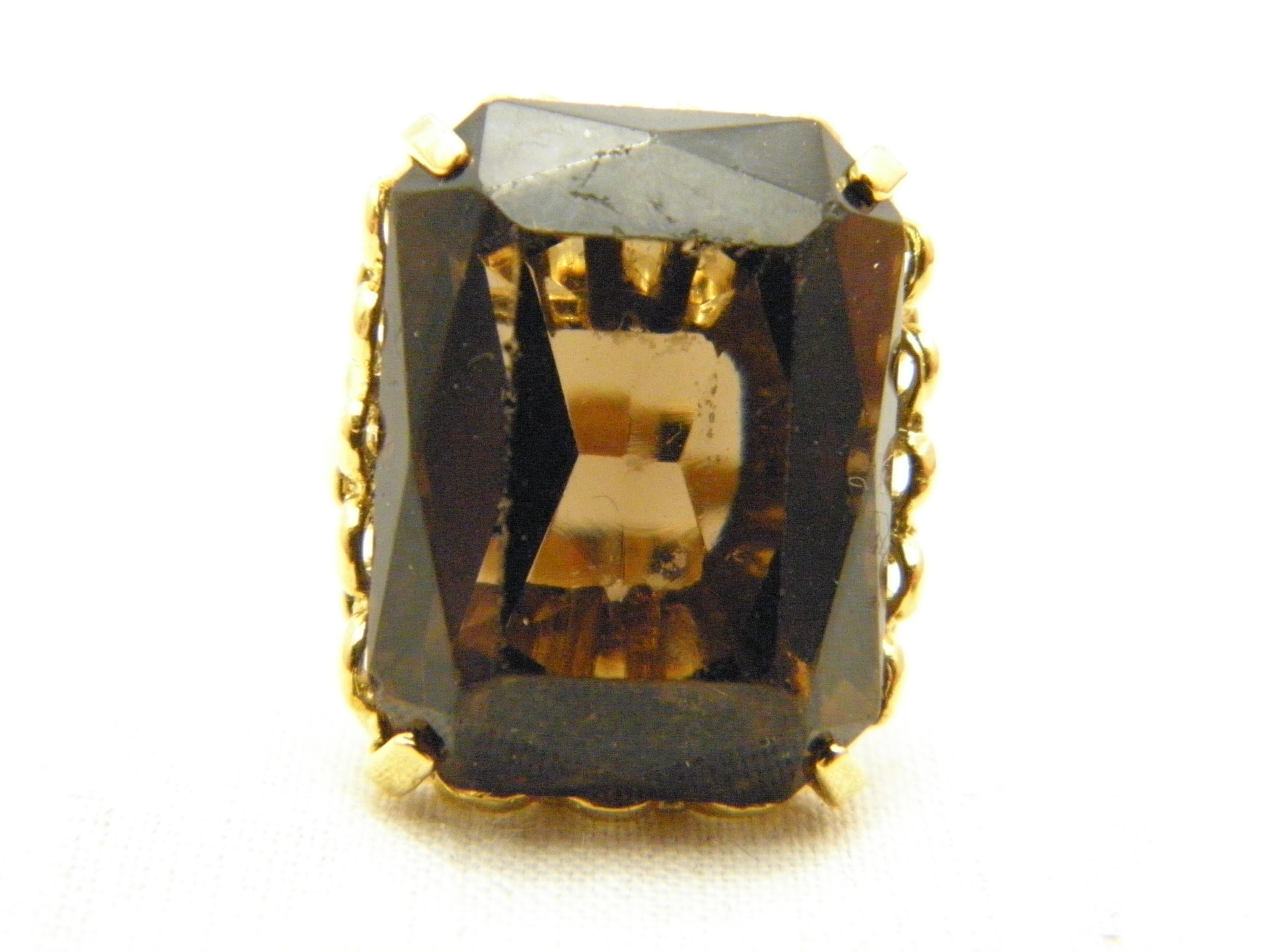 smoky quartz signet ring