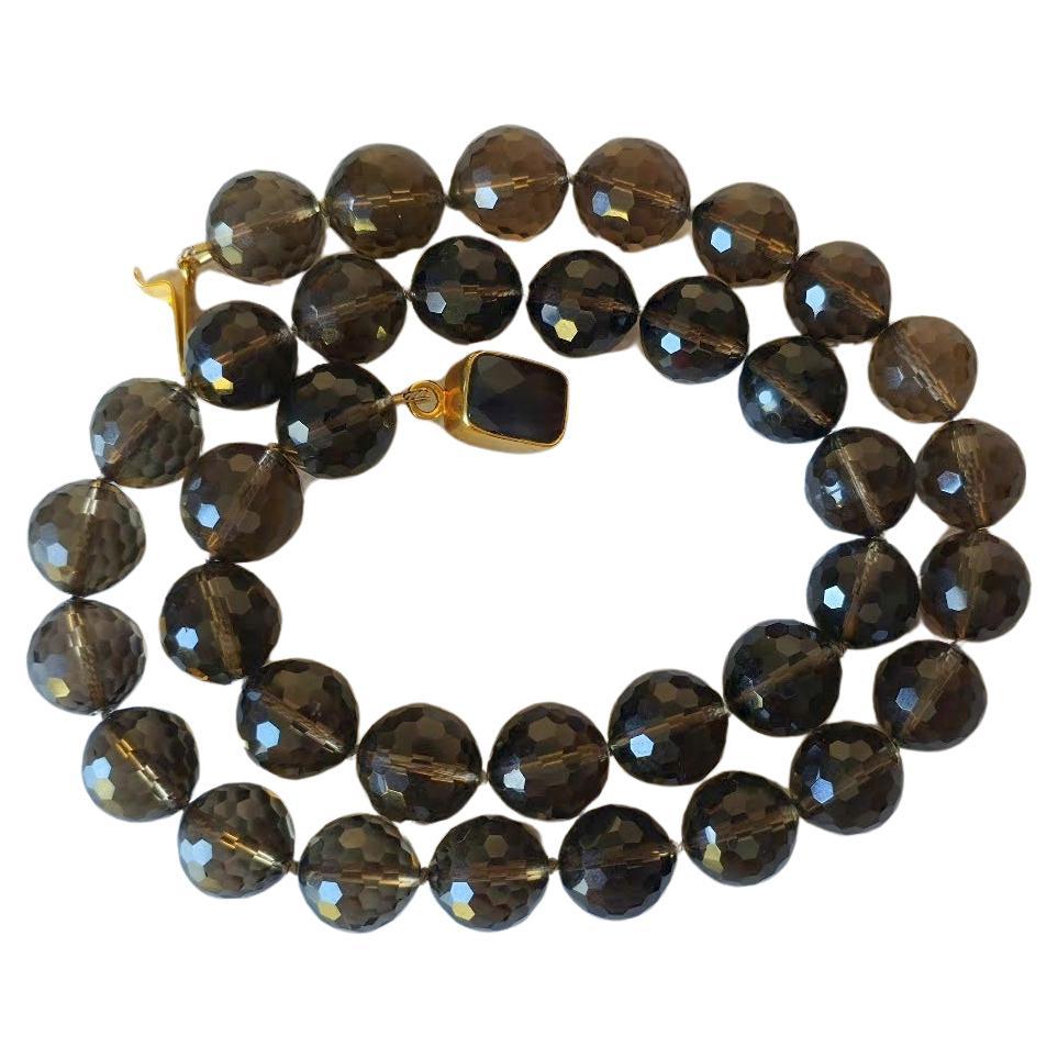 Collana vintage in quarzo fumè