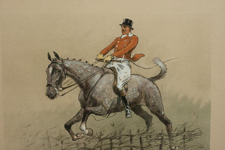 Vintage, Snaffles Fox Hunting Print, Swagger, Signed by the Artist, Charles John For Sale 4
