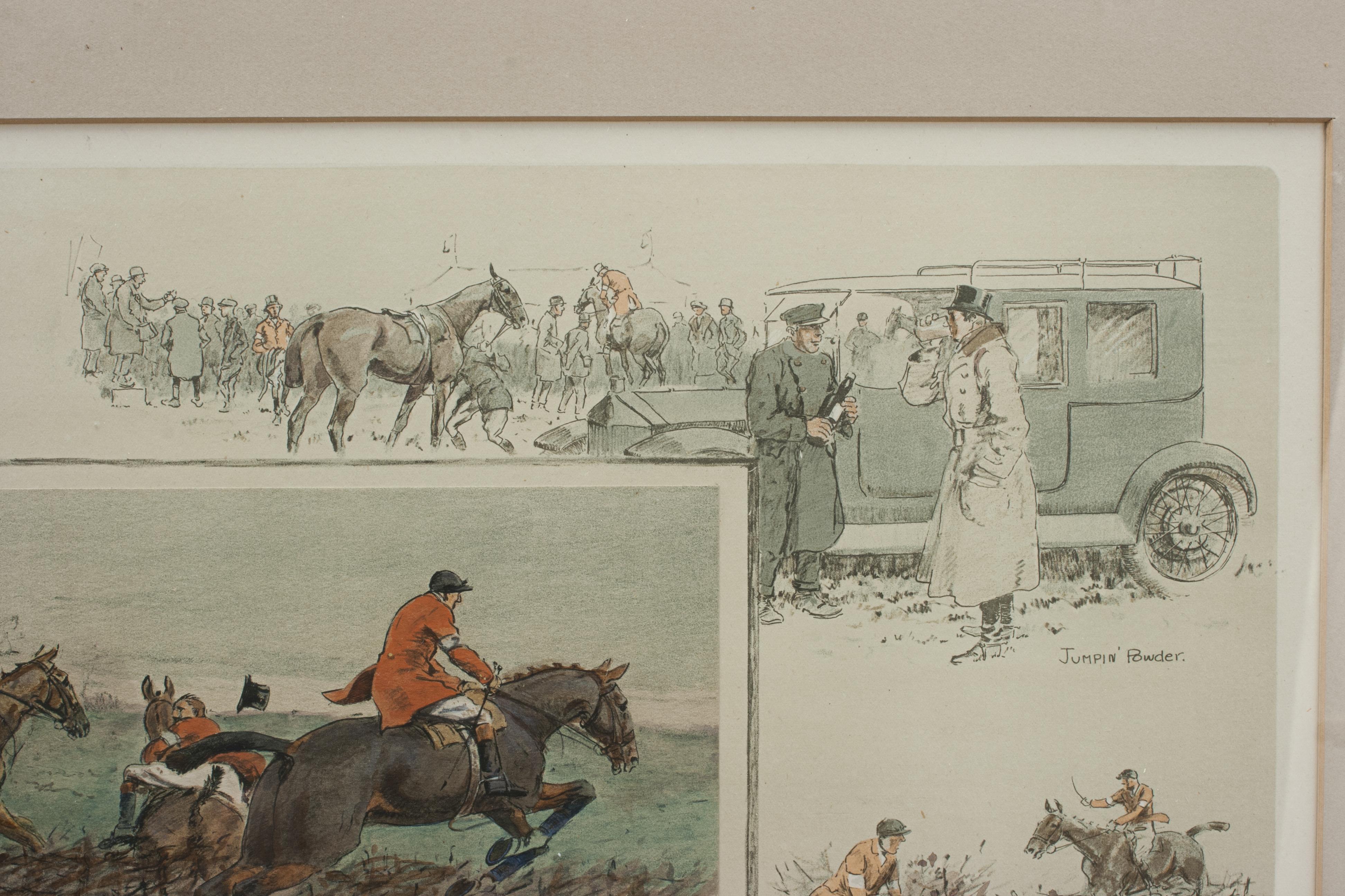 Paper Vintage Snaffles Horse Racing Print, A Point To Point. Charles Johnson Payne. For Sale