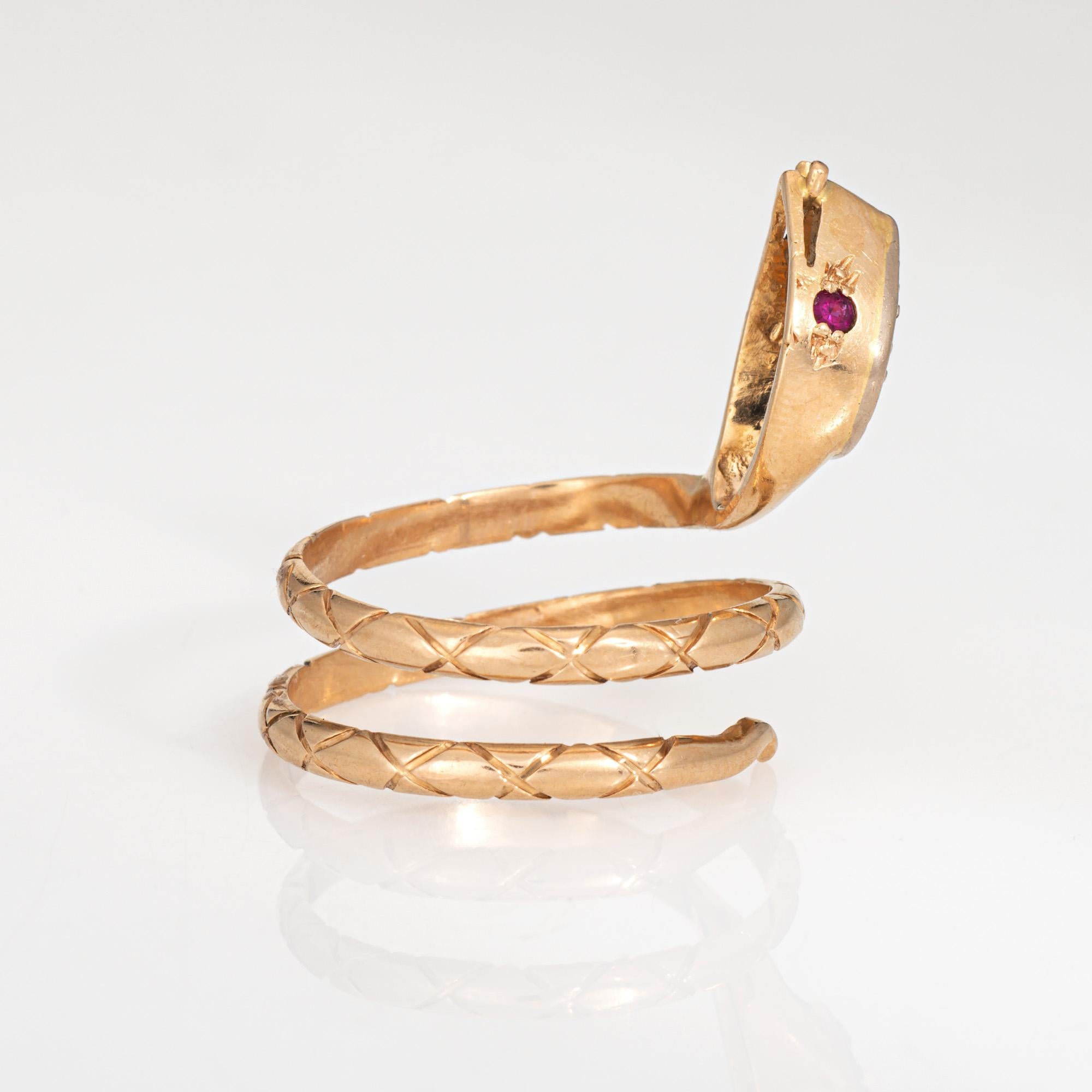 Modern Vintage Snake Ring 18k Yellow Gold Large Coiled Serpent Cocktail Sz 10 Jewelry For Sale