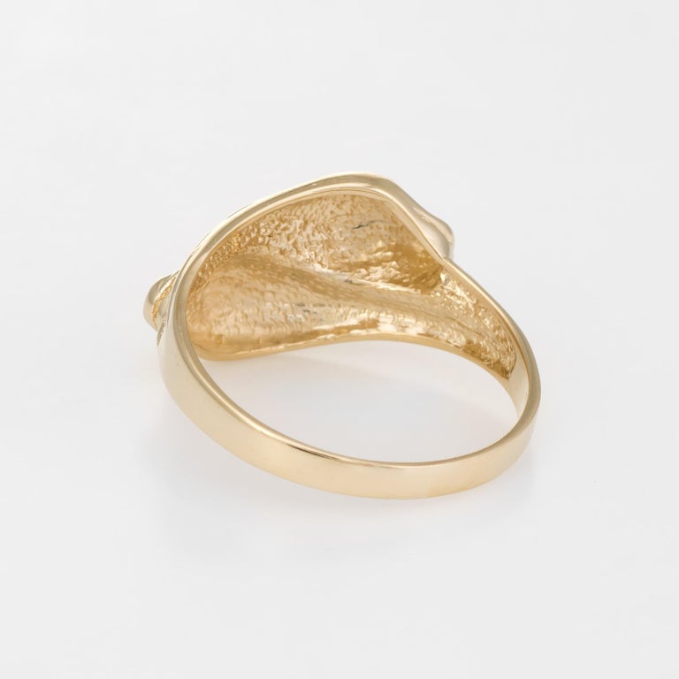 Vintage Snake Ring 9 Karat Yellow Gold Double Headed Alternative ...