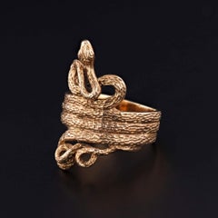 Vintage Snake Ring of 14k Gold