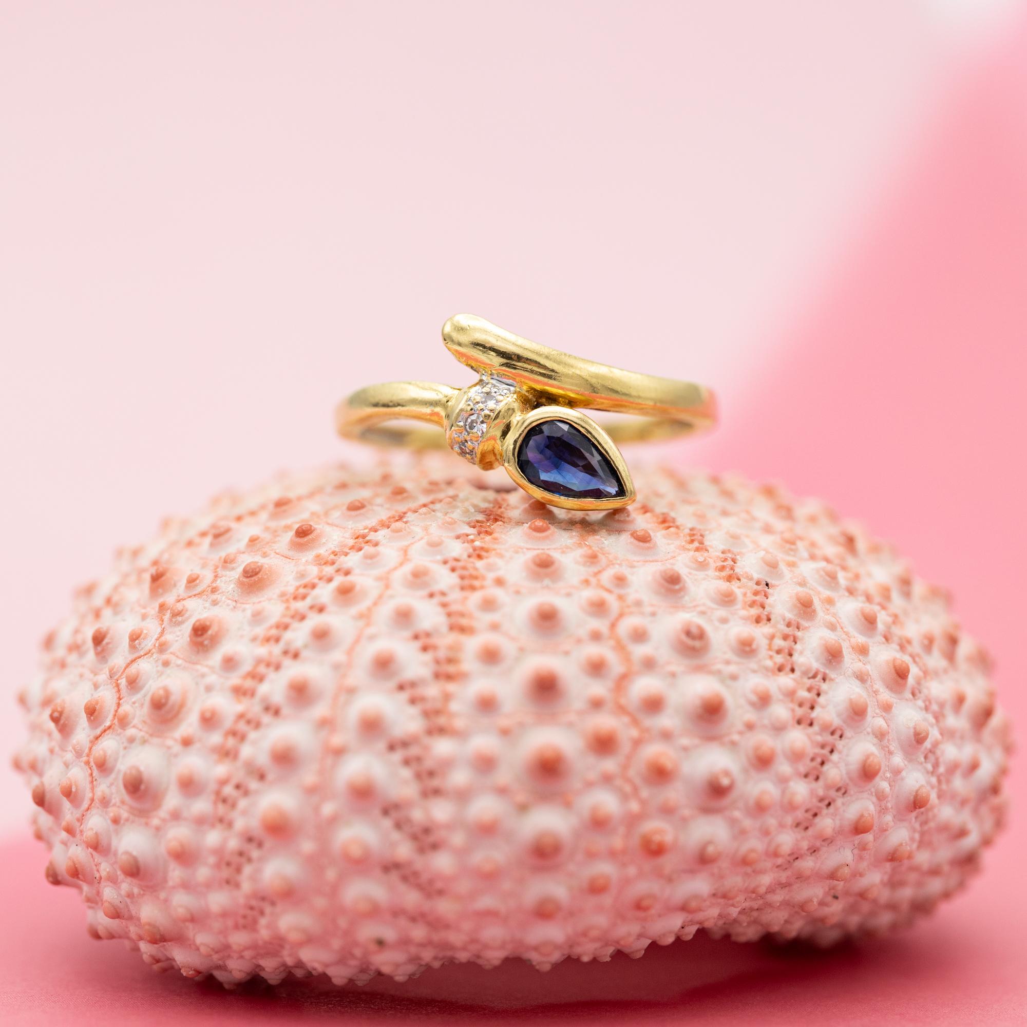 Anillo serpiente vintage - Símbolo victoriano del Amor eterno - Anillo de oro amarillo de 18 quilates Moderno