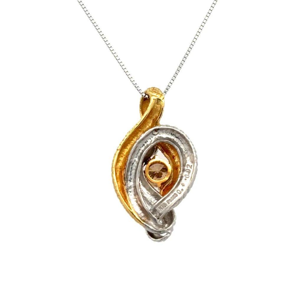 Vintage Snake Serpent Platinum and Gold Diamond Statement Pendant Necklace In Excellent Condition For Sale In Montreal, QC