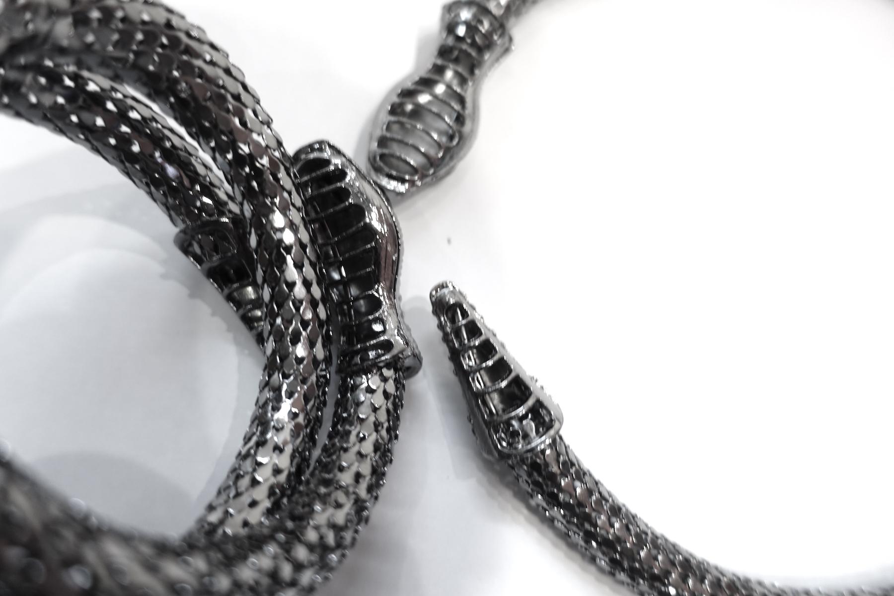 Vintage Snake Wrap Necklace & Bracelet For Sale 1