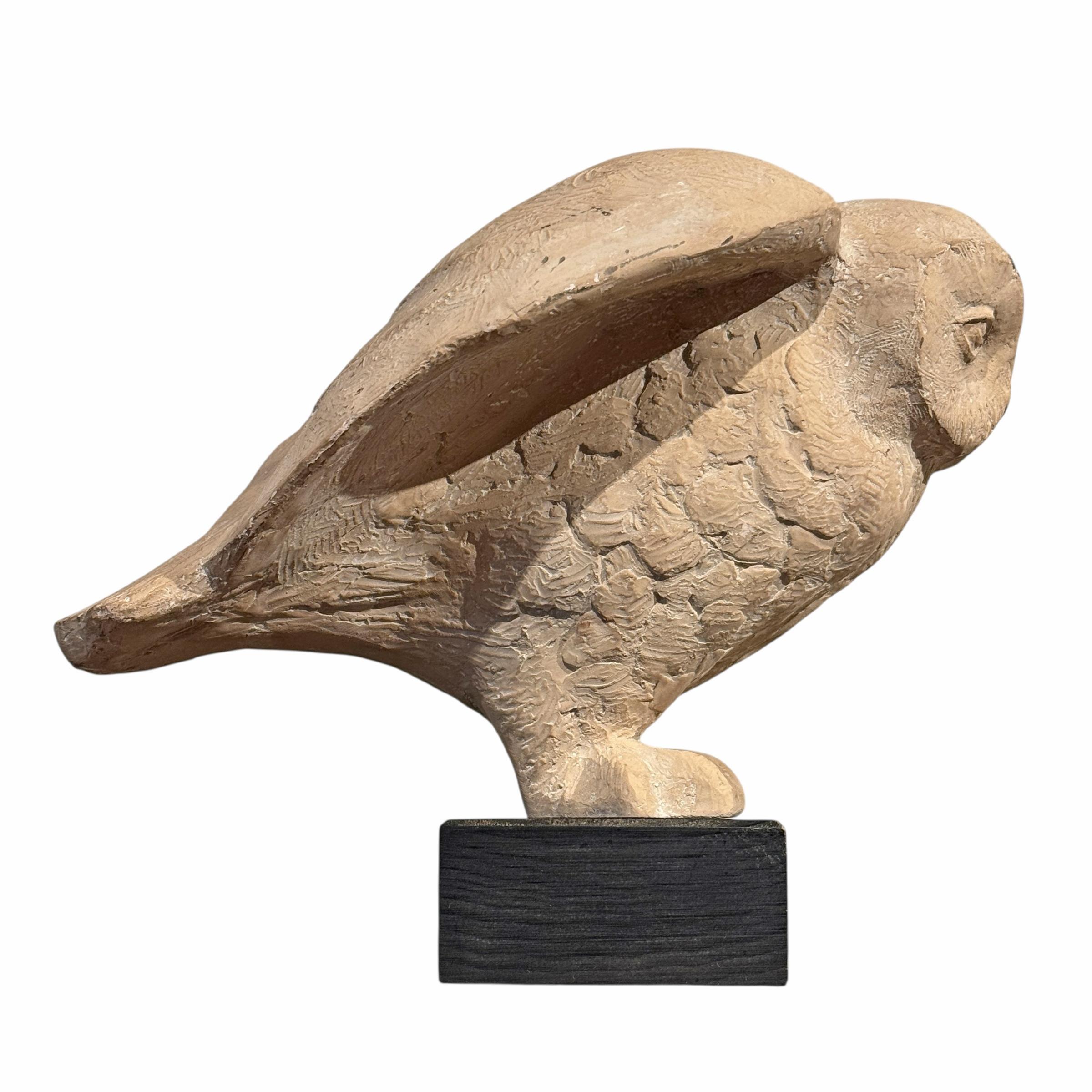 Americano Scultura vintage di gufo delle nevi di Klara Sever in vendita