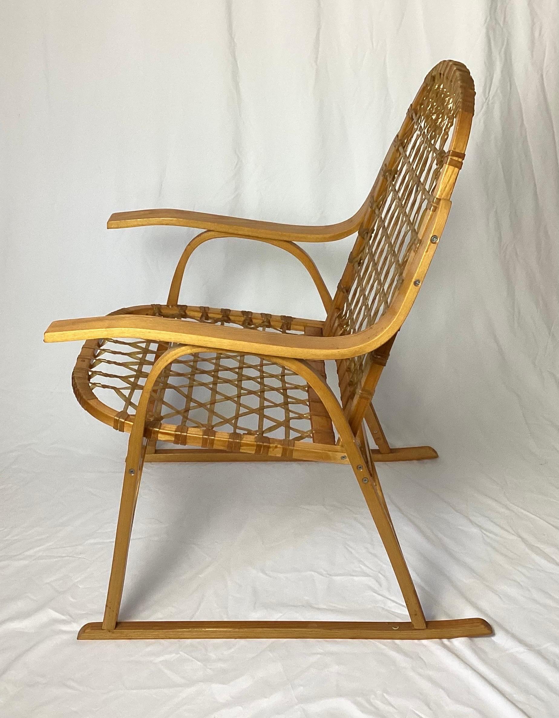 American Vintage Snowshoe Arm Chairs by SnoCraft, Norway Maine For Sale