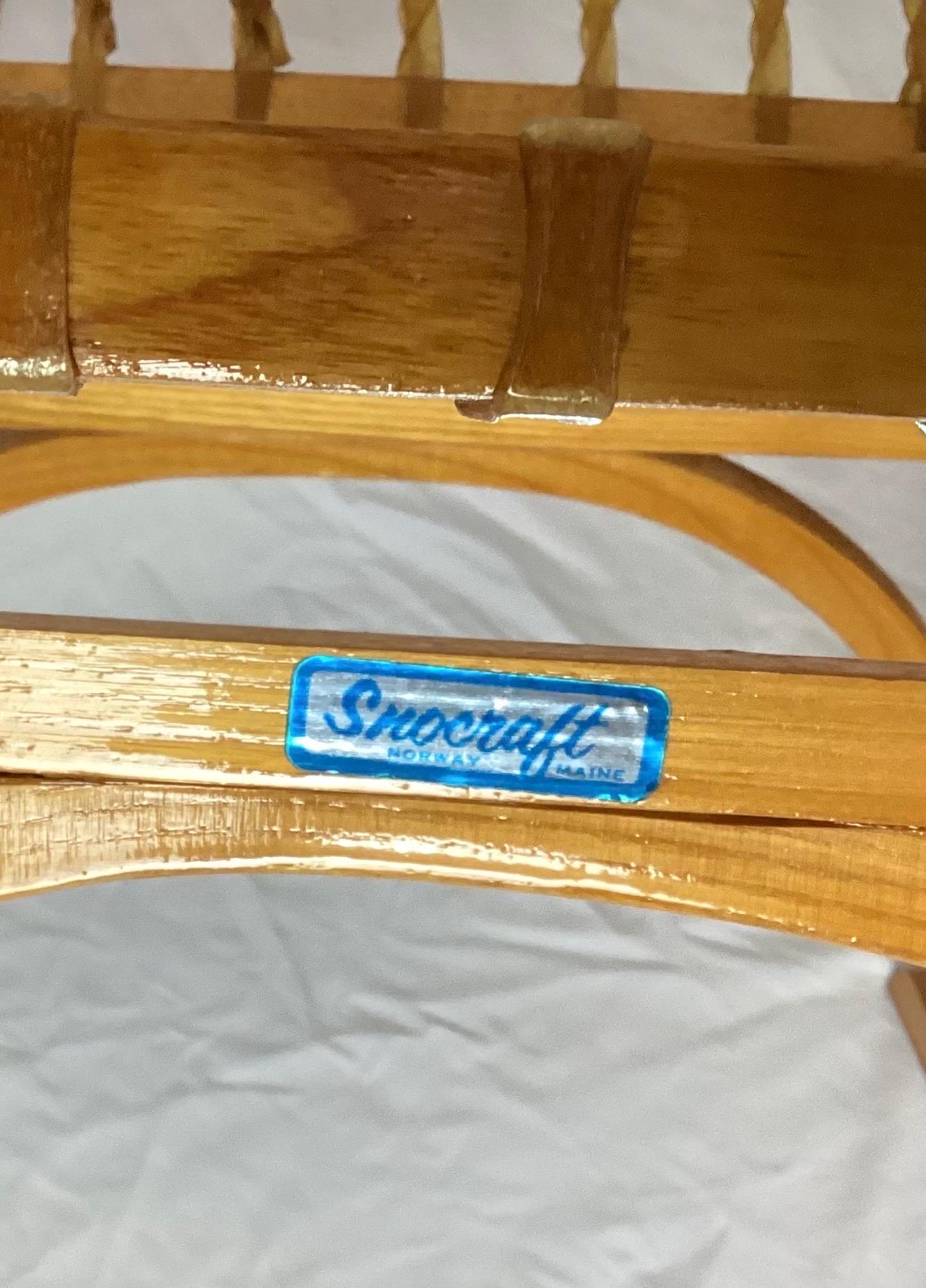 Vintage Snowshoe Arm Chairs by SnoCraft, Norway Maine For Sale 1