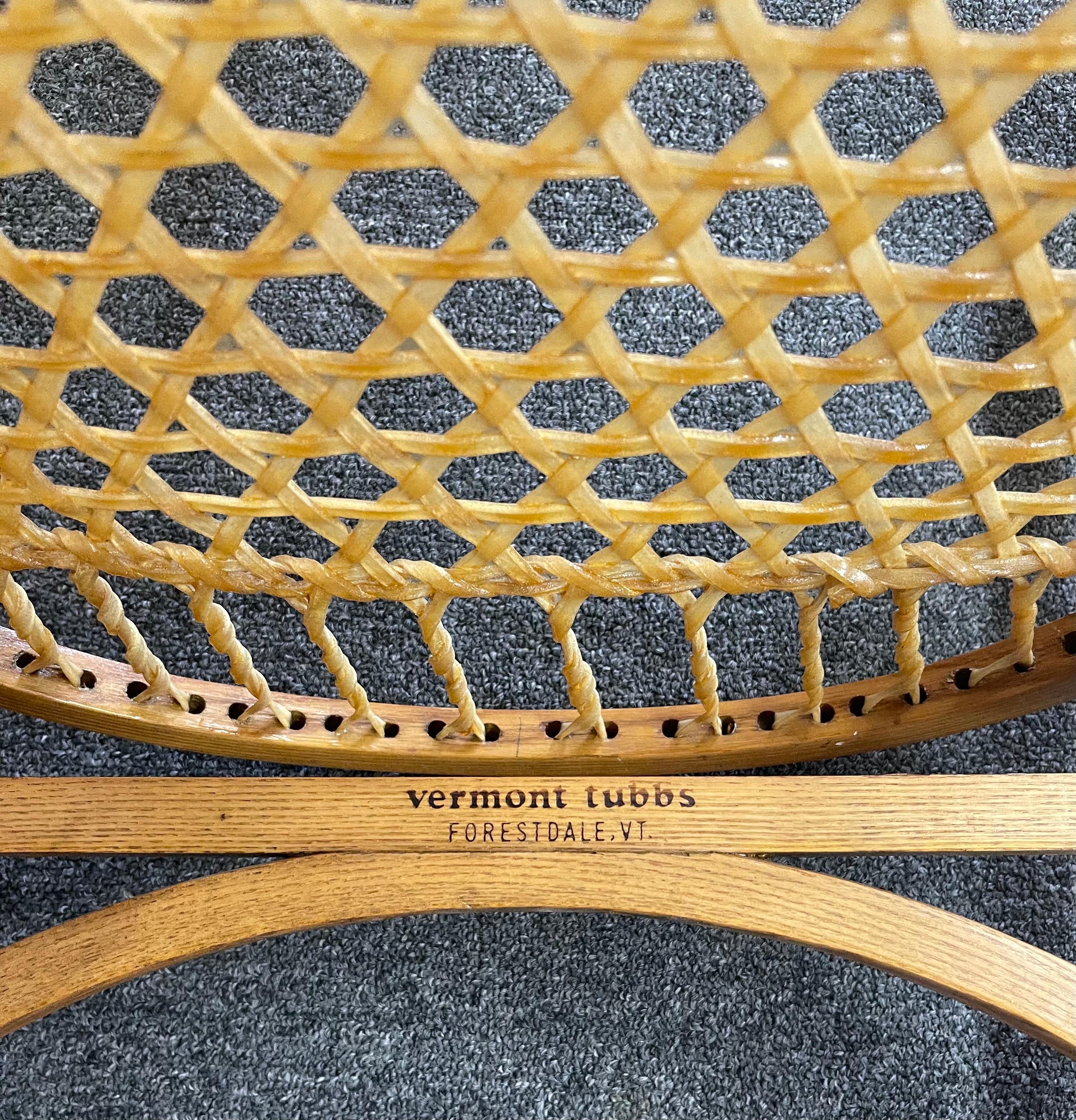 Vintage Snowshoe Oak & Rawhide Rocking Chair by Vermont Tubbsr 2