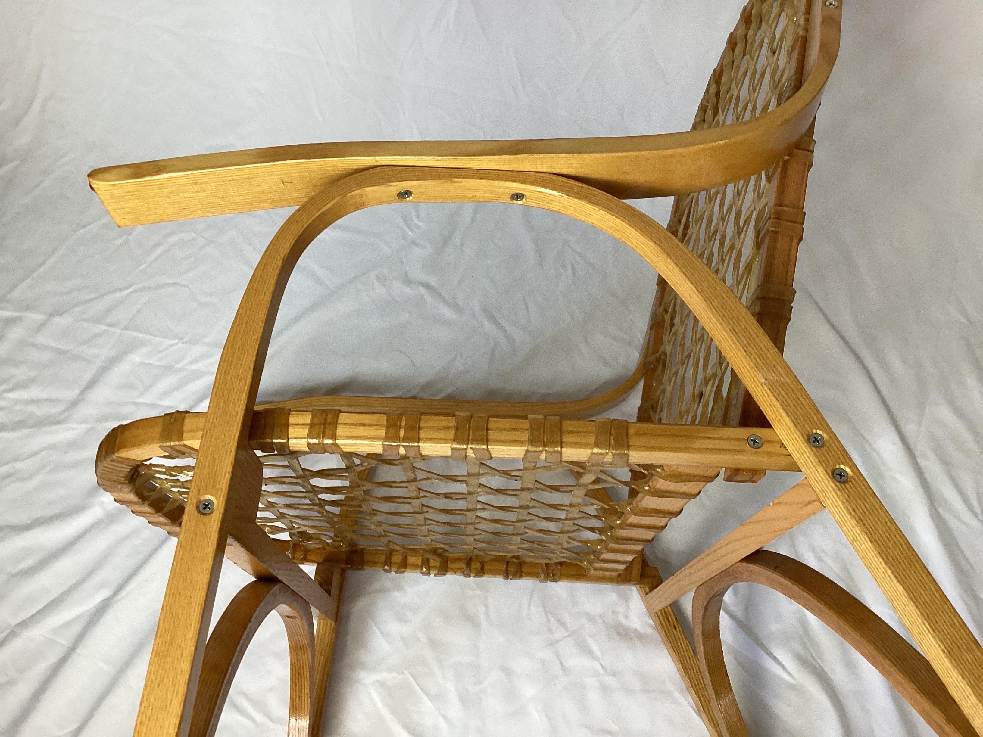 American Vintage Snowshoe Rocking Chair by SnoCraft, Norway Maine For Sale