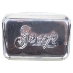 Vintage Soap Covered Travel Toiletry Case Dish in Aluminum
