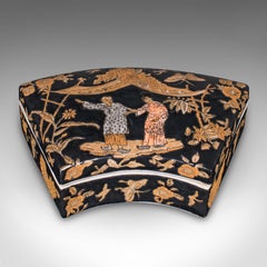 Vintage Soap Dish, Chinese, Ceramic, Lidded Tray, Oriental, Art Deco, Circa 1940