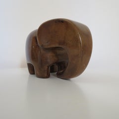 Vintage Soapstone Serpentine Stone Elephant Sculpture Tribal Kenya