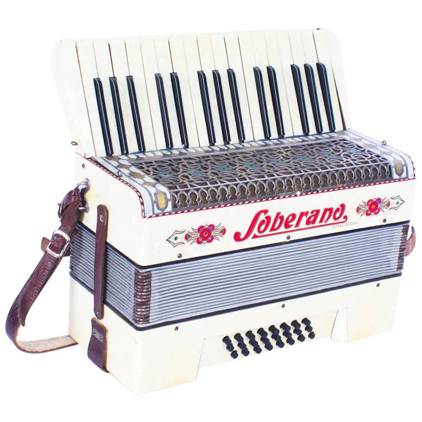 Vintage Soberano Piano Accordion with Case, 20th Century