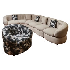 Vintage Sofa and Matching Armchair, 60s