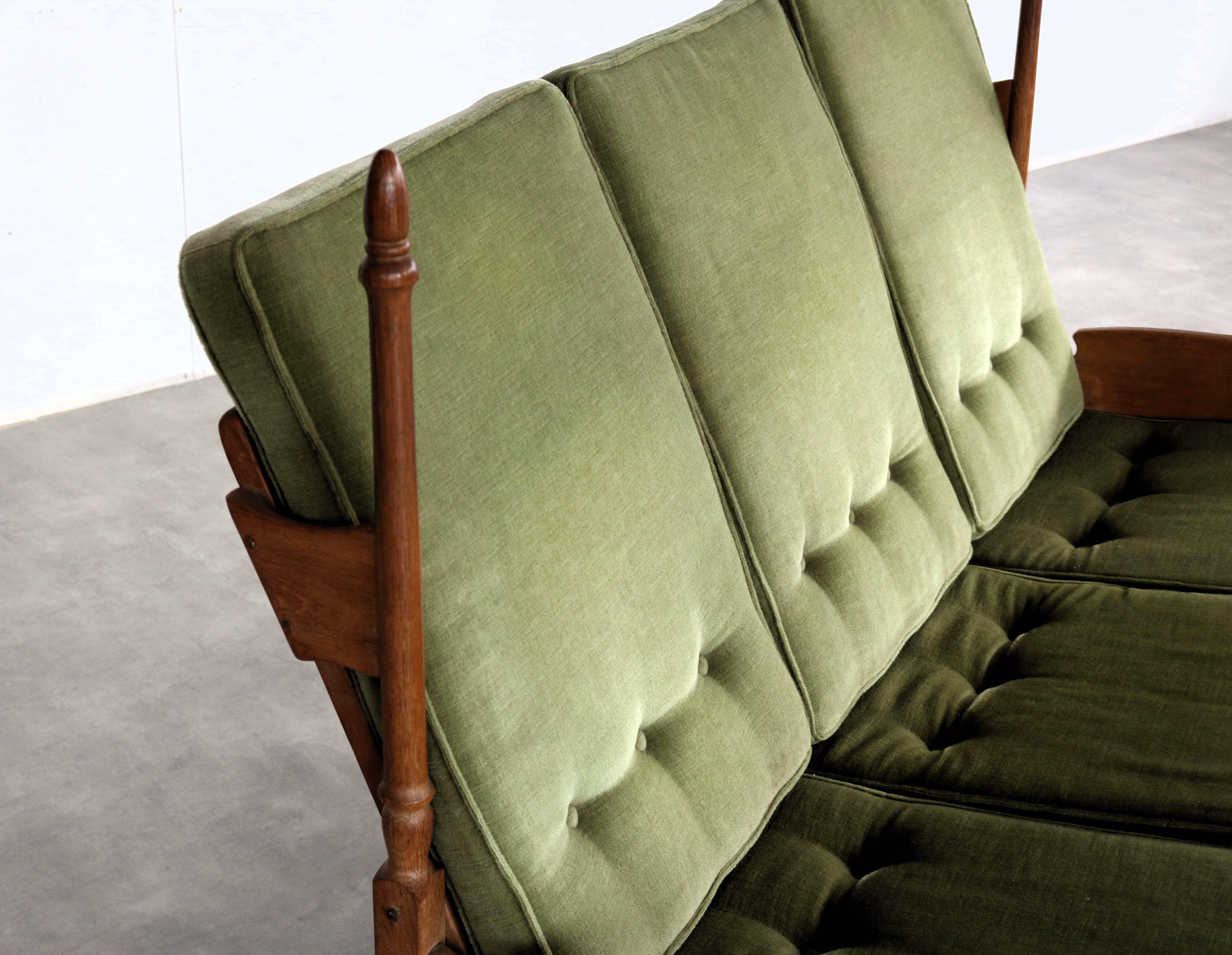 Fabric  vintage sofa  bank  brutalist  1950s  Sweden