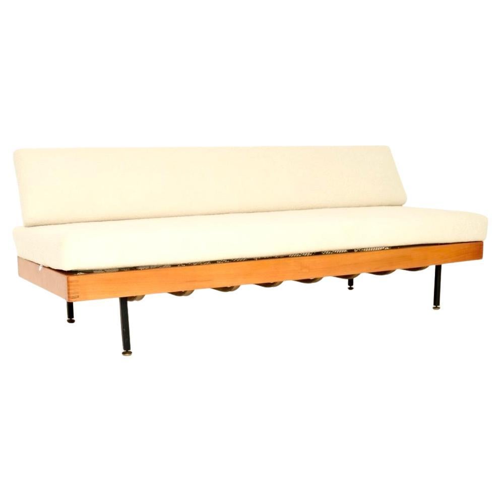Vintage Sofa Bed in Steel and Birch For Sale