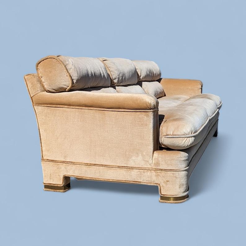 Vintage Sofa by Drexel Heritage, Postmodern, 80s, Velvet, Hollywood Regency In Good Condition For Sale In Rancho Cucamonga, CA