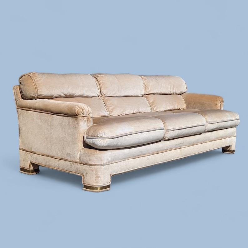 Vintage Sofa by Drexel Heritage, Postmodern, 80s, Velvet, Hollywood Regency For Sale 1