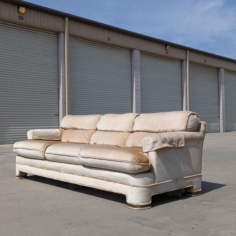 Vintage Sofa by Drexel Heritage, Postmodern, 80s, Velvet, Hollywood Regency For Sale 3