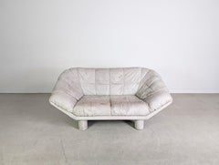 Vintage Sofa Couch dupe Burkhardt Vogtherr Leder Zweisitzer