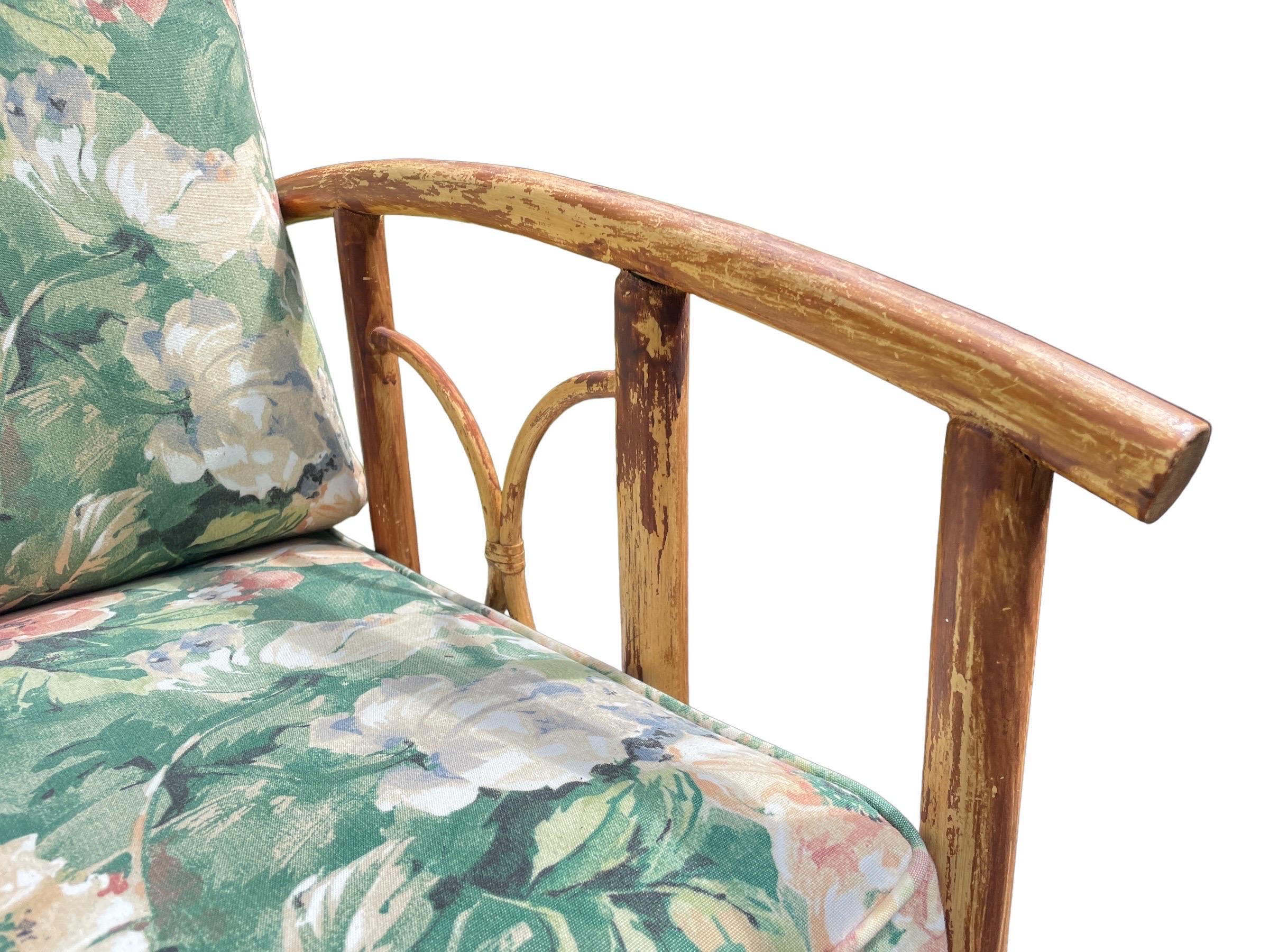 Vintage Sofa Ficks Reed Style Terrassenmöbel Rattan Vintage Sofa Palm Beach im Angebot 4
