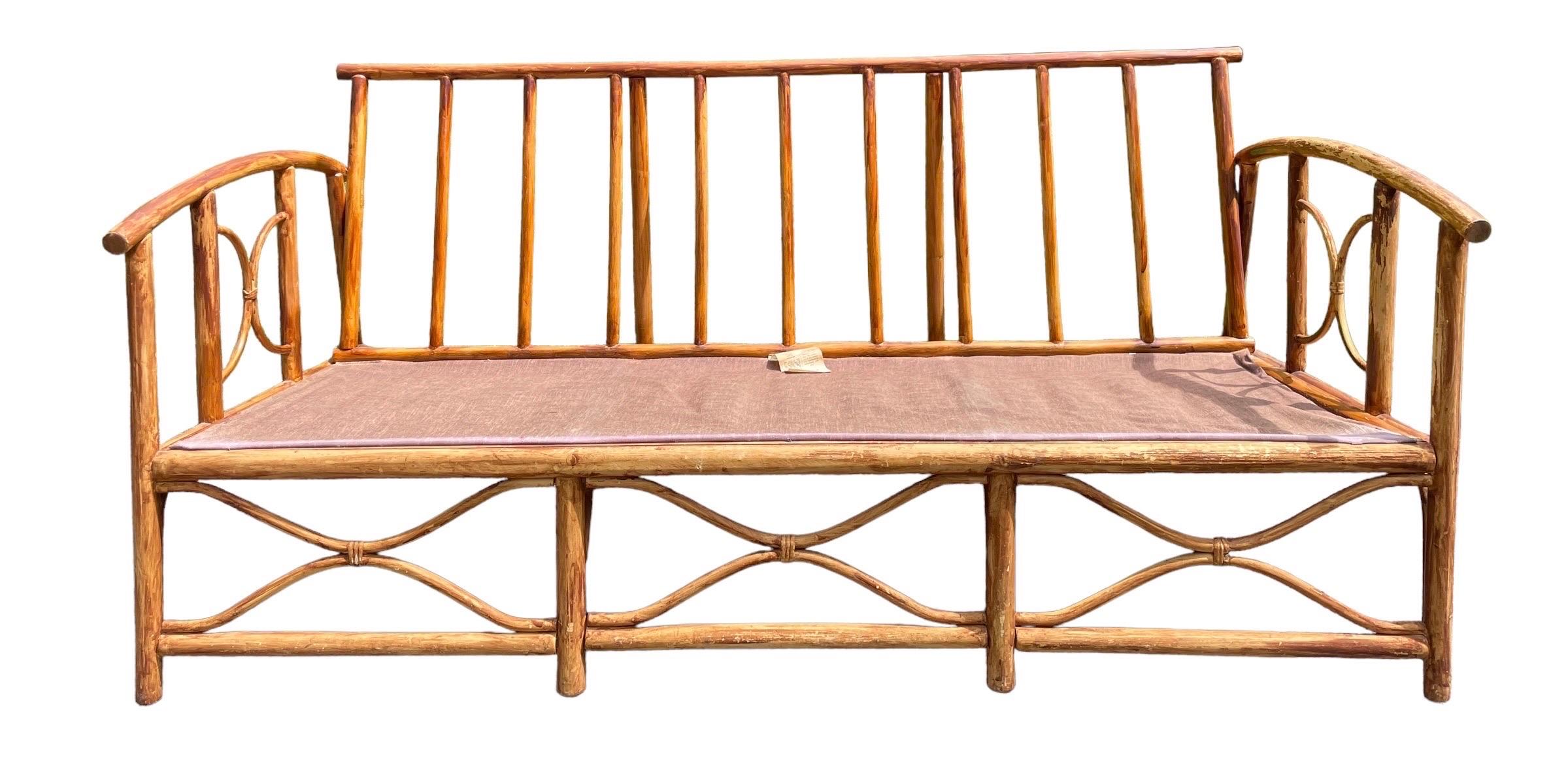 Vintage Sofa Ficks Reed Style Terrassenmöbel Rattan Vintage Sofa Palm Beach (20. Jahrhundert) im Angebot