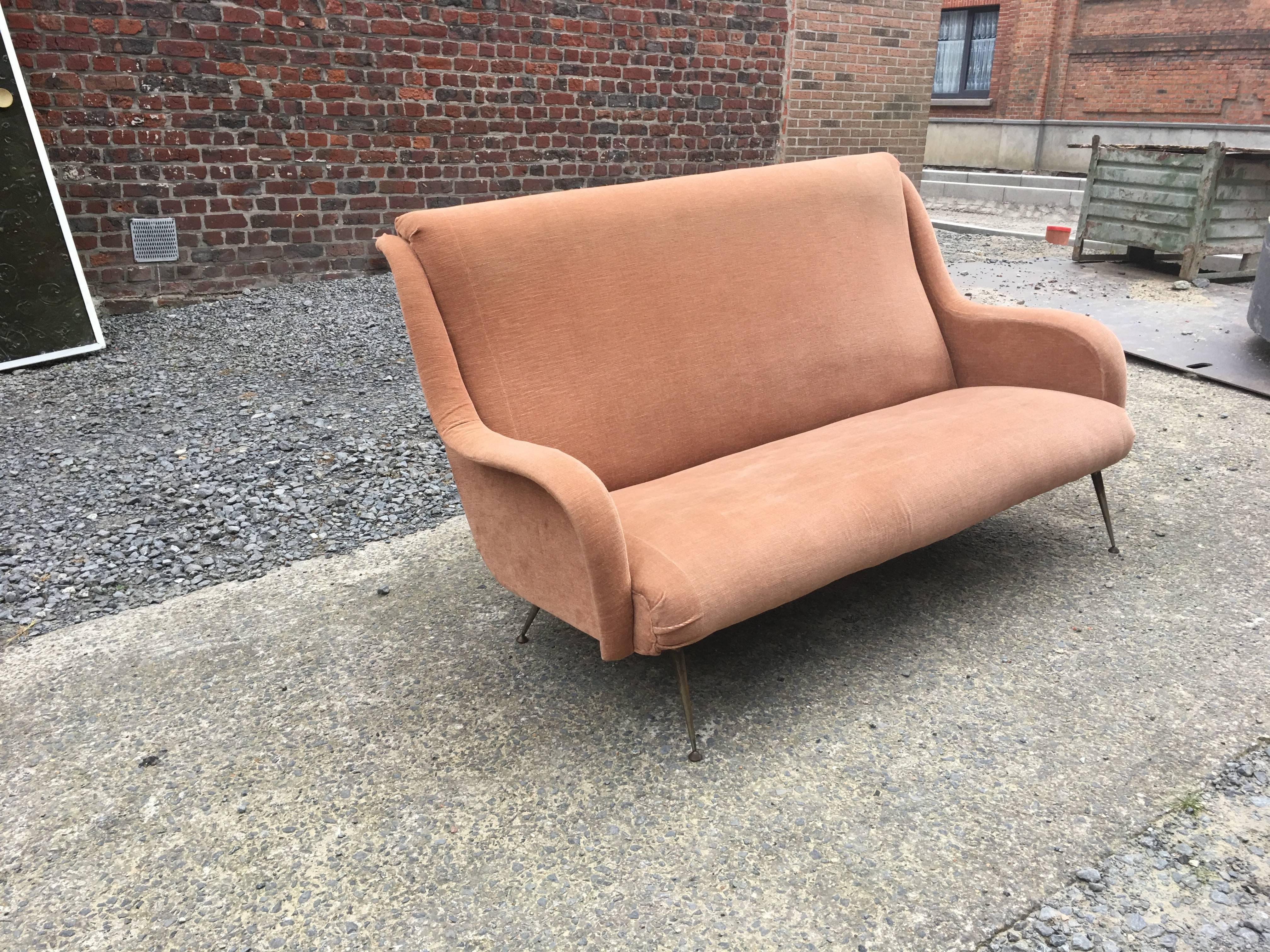 Mid-Century Modern Vintage Sofa in the Style of Marco Zanuso, circa 1960 For Sale