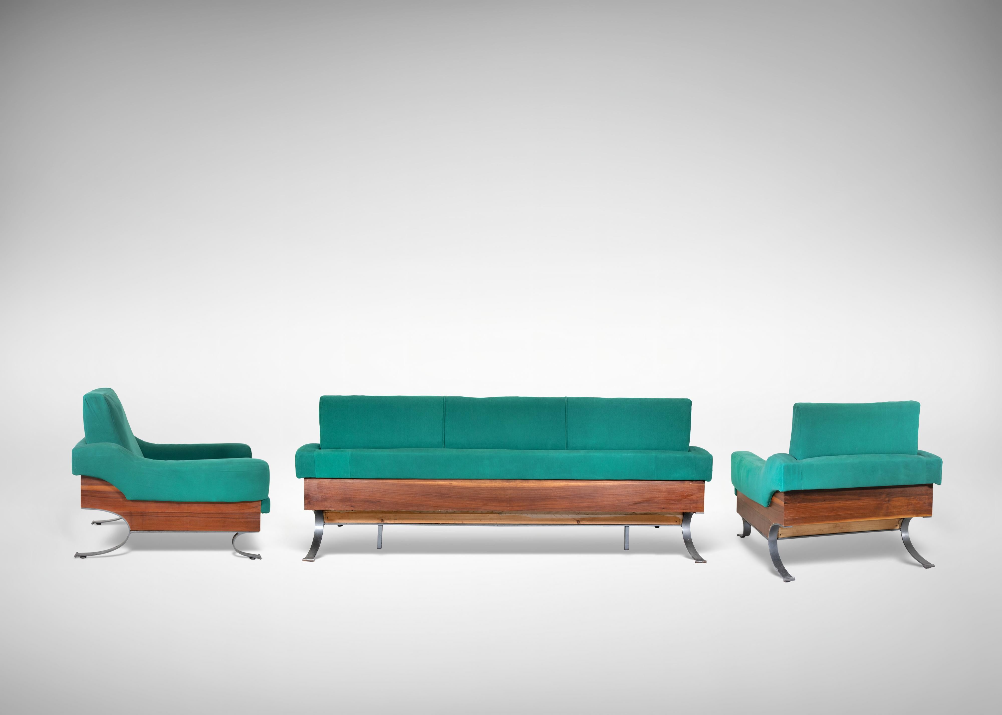 Sofa-Set im Vintage-Stil von Saporiti, Italien 1950er Jahre (Metall) im Angebot