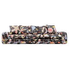 Vintage Sofa Sofa With Asian Theme Upholstery, USA 1960s