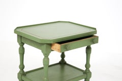 Vintage Sofa Table in Green Lacquered Wood