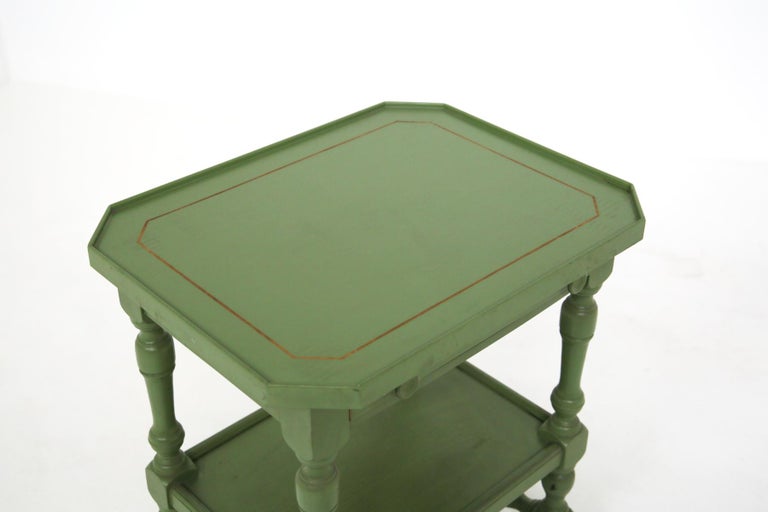 Mid-20th Century Vintage Sofa Table in Green Lacquered Wood For Sale
