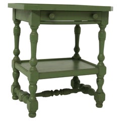 Vintage Sofa Table in Green Lacquered Wood