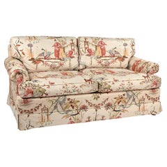 Vintage Sofa with Chinoiserie Upholstery by Baker