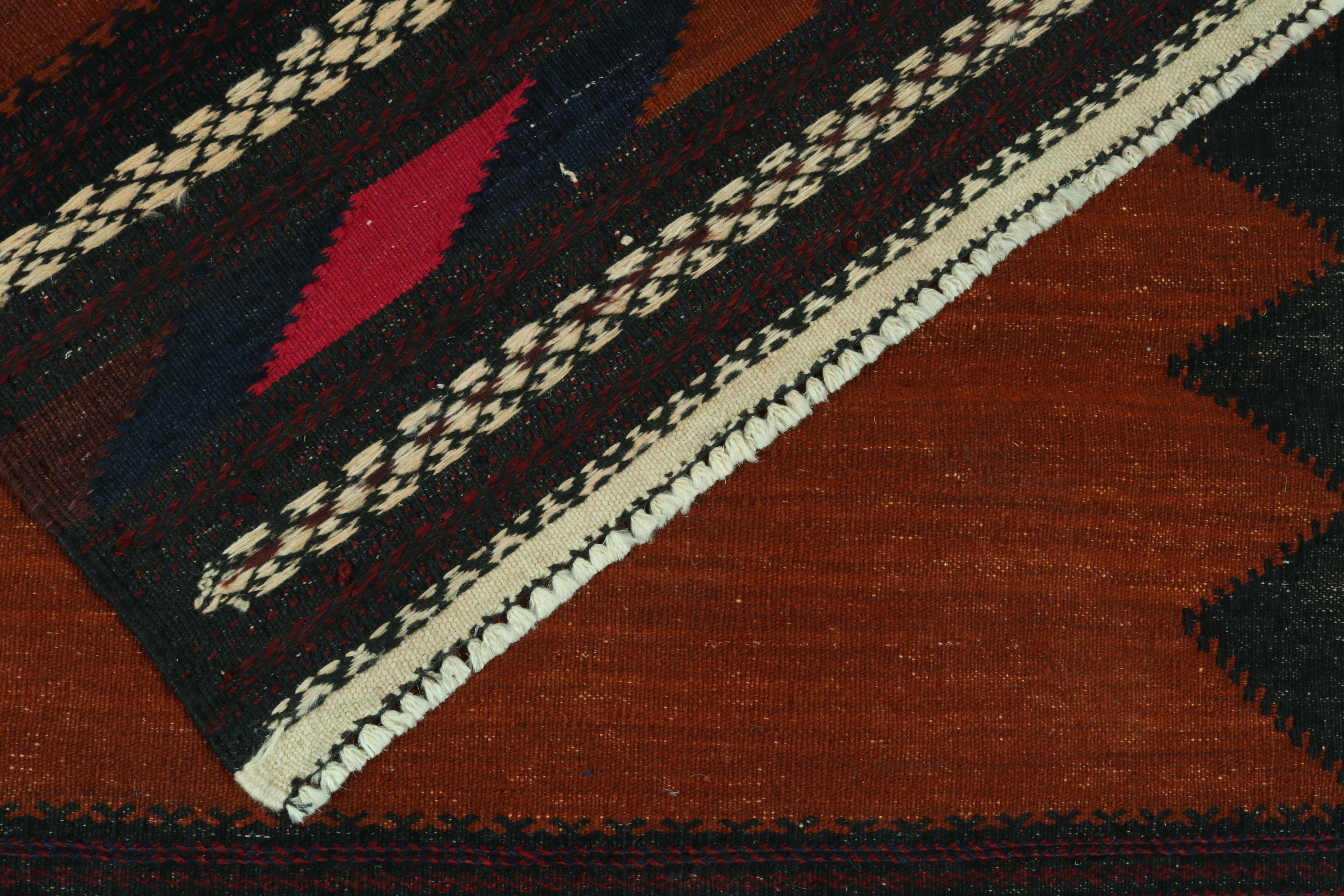 Mid-20th Century Vintage Sofreh Persian Kilim Rug in Brown and Rust, by Rug & Kilim