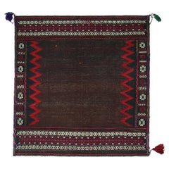 Sofreh Persischer Kelim-Teppich in braunem offenem Feld von Teppich & Kilim