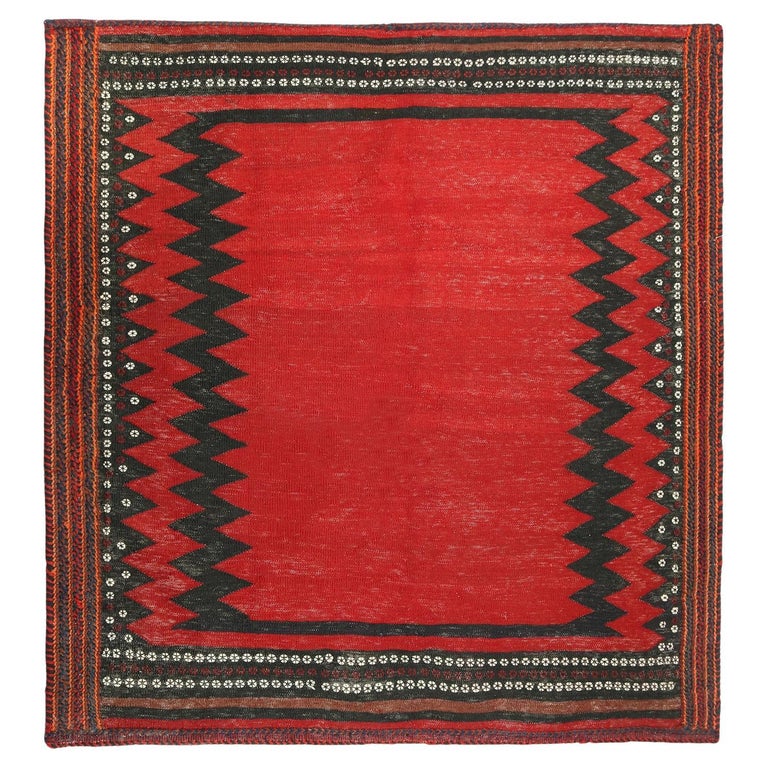 Vintage Sofreh Persian Kilim rug in Red Open Field by Rug and Kilim