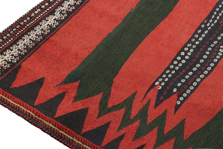 Vintage Sofreh Persian Kilim rug in Red with Geometric Patterns - by ...