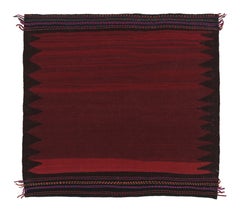 Vintage Sofreh Persian Kilim, Square Rug in Deep Red Open Field - Rug 
Kilim