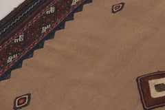 Vintage Sofreh Persian Kilim, Square Rug with Open Field - Rug & Kilim